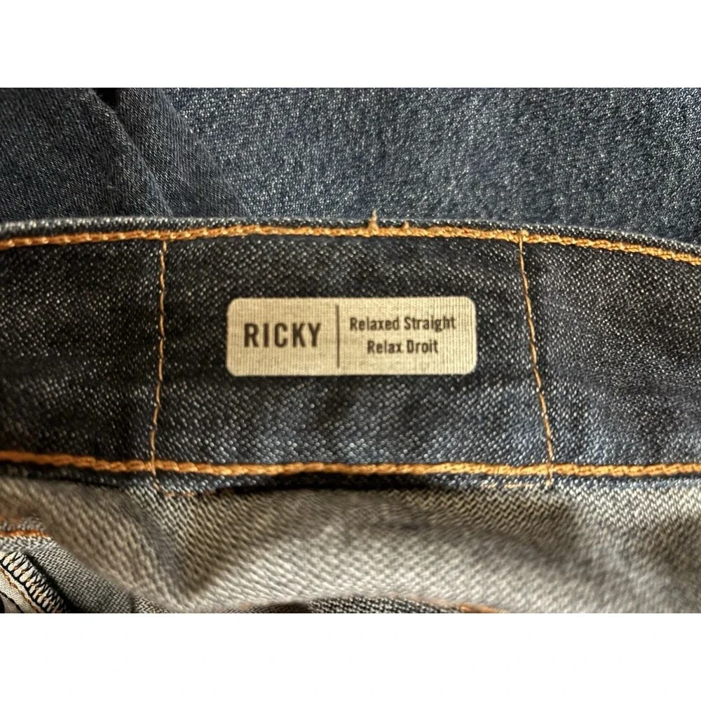 True Religion Mens Sz 28x29 Ricky Relaxed Straight Denim Jeans  Pockets Blue
